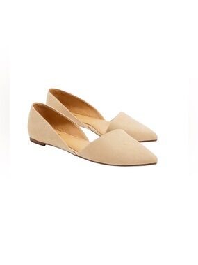 J. Crew D’Orsay suede leather nude tan pointed flats size 9.5 like new condition